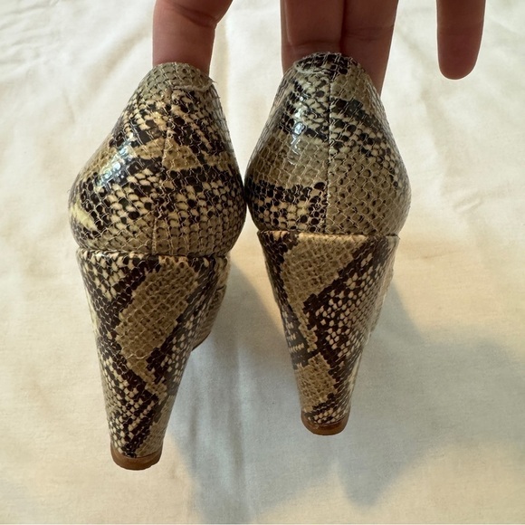 Loeffler Randall 5.5 Snakeskin Platform Wedge Heels Classic Career - Picture 5 of 9